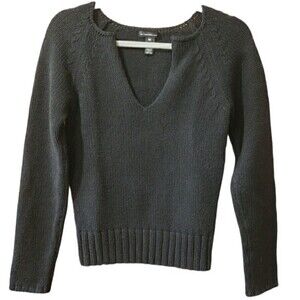 Club Monaco Black Vneck Pullover Knit Sweater Medium